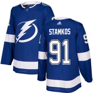 Herre NHL Tampa Bay Lightning Drakter Steven Stamkos #91 Authentic Kongeblå Hjemme